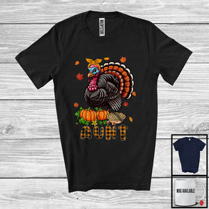 MacnyStore - Aunt; Awesome Thanksgiving Plaid Turkey Lover Pumpkins; Matching Family Group T-Shirt