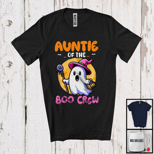 MacnyStore - Auntie Of The Boo Crew, Lovely Halloween Costume Witch Boo Ghost, Matching Family Group T-Shirt