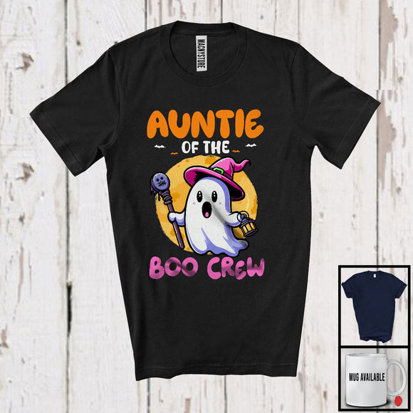 MacnyStore - Auntie Of The Boo Crew, Lovely Halloween Costume Witch Boo Ghost, Matching Family Group T-Shirt