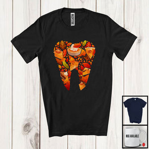 MacnyStore - Autumn Pumpkin Pies In Tooth Shape; Wonderful Thanksgiving Fall Leaves; Dental Dentist Squad T-Shirt