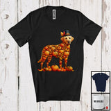 MacnyStore - Autumn Pumpkin Pilgrim Labrador Retriever Shape; Wonderful Thanksgiving Fall Leaves Dog Owner T-Shirt