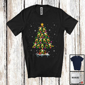 MacnyStore - Avocado Christmas Tree; Cheerful X-mas Lights Santa Elf Avocado; Fruit Vegan Snowing T-Shirt