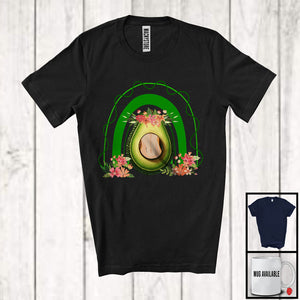 MacnyStore - Avocado Human Costume, Lovely Avocado Vegan Fruit Rainbow Flowers, Veganism Healthy Lover T-Shirt
