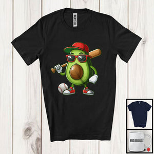 MacnyStore - Avocado Playing Baseball, Lovely Fruit Vegan Baseball Player Team, Sport Playing Lover T-Shirt