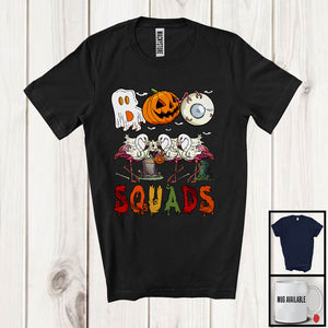 MacnyStore - BOO Squads; Awesome Halloween Costume Three Ghost Flamingo Animal; Family Group T-Shirt