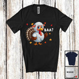 MacnyStore - Baa; Wonderful Thanksgiving Fall Autumn Leaves Sheep Turkey; Farm Farmer Family Group T-Shirt