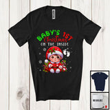 MacnyStore - Baby's 1st Christmas On The Inside; Adorable Santa Pregnancy Announcement; X-mas Family T-Shirt