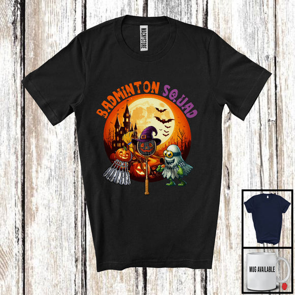 MacnyStore - Badminton Squad, Proud Halloween Three Mummy Monster Witch, Sport Player Playing Team T-Shirt