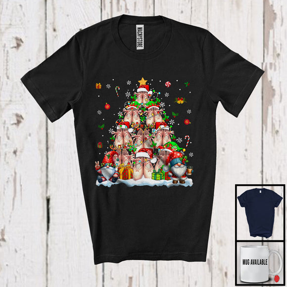 MacnyStore - Ballet Shoes As Christmas Tree; Amazing X-mas Ballet Dancer Dancing Lover; Gnomes T-Shirt