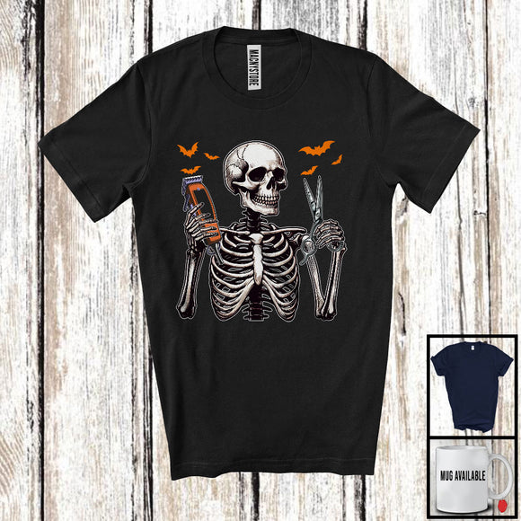 MacnyStore - Barber Skeleton, Scary Halloween Costume Skeleton Skull Lover, Proud Careers Group T-Shirt