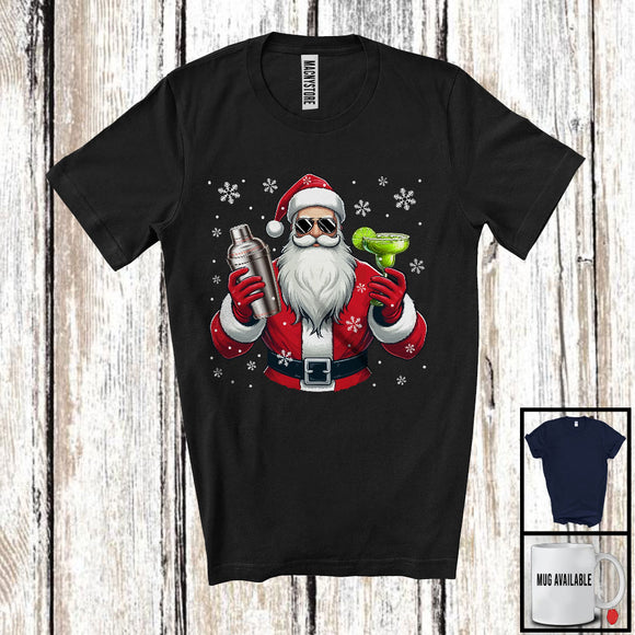 MacnyStore - Bartender Santa, Awesome Christmas Santa Sunglasses, Snowing Matching Careers Group T-Shirt