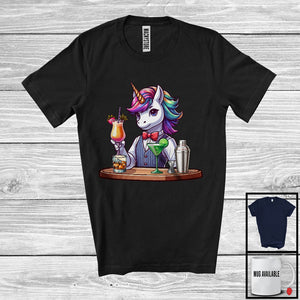 MacnyStore - Bartender Unicorn; Cute Magical Unicorn Bartender Worker Lover; Proud Careers Jobs Group T-Shirt