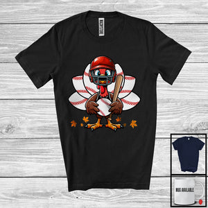 MacnyStore - Baseball Gobble Player Turkey; Amazing Thanksgiving Turkey Playing Baseball; Sport Team T-Shirt