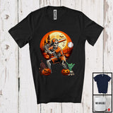 MacnyStore - Baseball Skeleton Player; Humorous Halloween Moon Skeleton Lover; Sport Playing Team T-Shirt