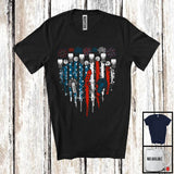 MacnyStore - Basketball Heart Shape American Flag, Awesome 4th Of July Basketball Player, Patriotic Group T-Shirt