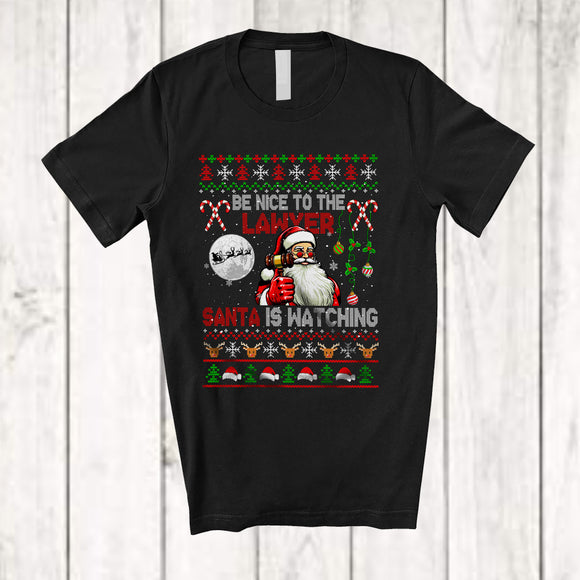 MacnyStore - Be Nice To The Lawyer; Wonderful Christmas Sweater Santa; Pajama Family Group T-Shirt