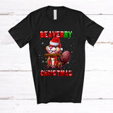 MacnyStore - Beaverry Christmas; Merry X-mas Santa Beaver Animal Lover; Pajamas Snowing Around Family T-Shirt