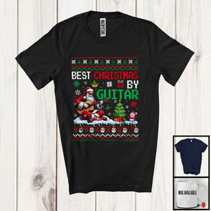 MacnyStore - Best Christmas By Guitar; Amusing Christmas Santa Playing Guitar; Musical Instruments Player T-Shirt