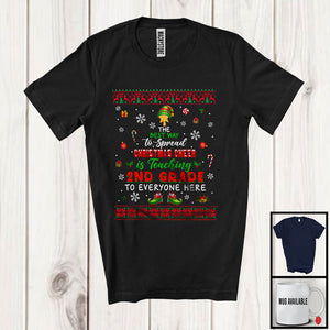 MacnyStore - Best Way To Spread Christmas Cheer Is Teaching 2nd Grade; Merry X-mas Sweater Elf; Teacher T-Shirt