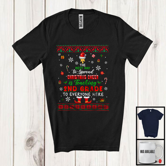 MacnyStore - Best Way To Spread Christmas Cheer Is Teaching 2nd Grade; Merry X-mas Sweater Santa; Teacher T-Shirt