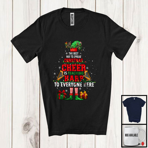 MacnyStore - Best Way To Spread Christmas Cheer Is Teaching Harp; Joyful Elf Musical Instruments; Teacher T-Shirt