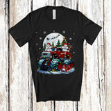 MacnyStore - Bichon Frise On Monster Truck Red Plaid; Lovely Christmas Moon Bichon Frise Owner; Family T-Shirt