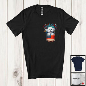 MacnyStore - Bichon Frise in Pocket, Adorable 4th Of July Bichon Frise Owner, Patriotic Group T-Shirt