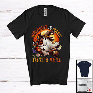 MacnyStore - Biologist Is Magic That's Real, Humorous Halloween Costume Witch Ghost Moon, Student Teacher T-Shirt