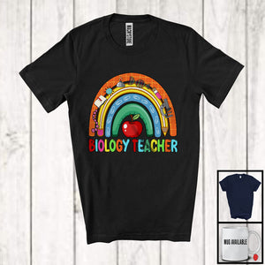 MacnyStore - Biology Teacher; Colorful Rainbow School Things; Biology Teacher Students Group T-Shirt