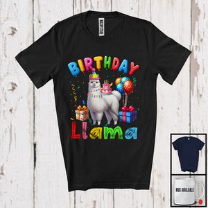MacnyStore - Birthday Llama, Lovely Birthday Party Celebration Llama, Matching Llama Family Lover T-Shirt