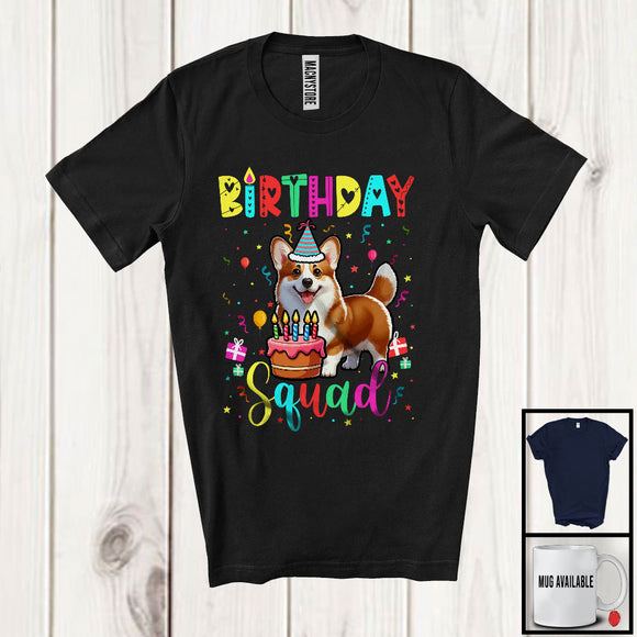 MacnyStore - Birthday Squad; Adorable Birthday Party Cake Corgi Owner Lover; Family Group T-Shirt