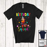 MacnyStore - Birthday Squad; Colorful Birthday Cake Celebration Parrot Animal Lover; Family Group T-Shirt