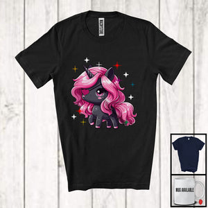 MacnyStore - Black Unicorn With Pink Magical Animal, Scary Halloween Costume Unicorn Lover, Family Group T-Shirt