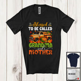 MacnyStore - Blessed To Be Called Grandma And Mother; Amazing Thanksgiving Fall Leaves Pickup Truck; Family T-Shirt