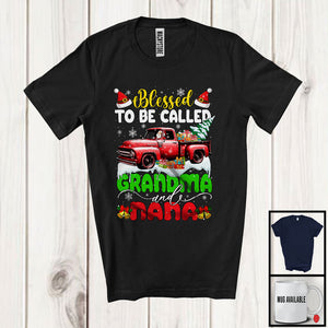 MacnyStore - Blessed To Be Called Grandma And Nana; Amazing Christmas Santa Riding Pickup Truck; Family T-Shirt