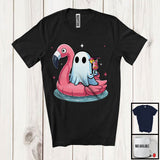 MacnyStore - Boo Ghost On Flamingo Float; Adorable Halloween Summer Swimming Lover; Family Group T-Shirt