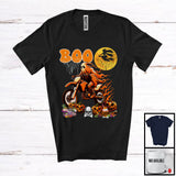 MacnyStore - Boo Ghost Riding Dirt Bike Pumpkin, Horror Halloween Construction Truck Driver, Family Group T-Shirt