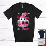 MacnyStore - Boo I'm Twenty; Adorable 20th Birthday Halloween Costume Pink Boo Ghost Witch; Family Group T-Shirt