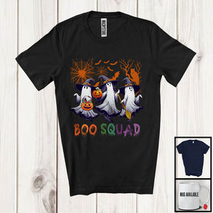MacnyStore - Boo Squad, Lovely Halloween Costume Three Witch Boo Ghost, Matching Family Group T-Shirt