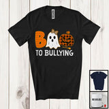 MacnyStore - Boo To Bullying; Scary Halloween Costume Boo Ghost Lover; Anti Bully Unity Day Orange Plaid T-Shirt