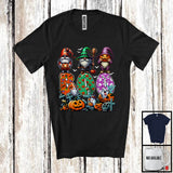 MacnyStore - Boo; Spooky Halloween Three Pumpkin Mummy Witch Gnomes Owner; Family Group T-Shirt