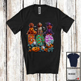 MacnyStore - Boo; Spooky Halloween Three Pumpkin Mummy Witch Irish Setters Owner; Family Group T-Shirt