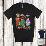 MacnyStore - Boo; Spooky Halloween Three Pumpkin Mummy Witch Maltipoos Owner; Family Group T-Shirt