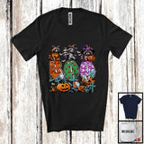 MacnyStore - Boo; Spooky Halloween Three Pumpkin Mummy Witch Raccoons Owner; Family Group T-Shirt