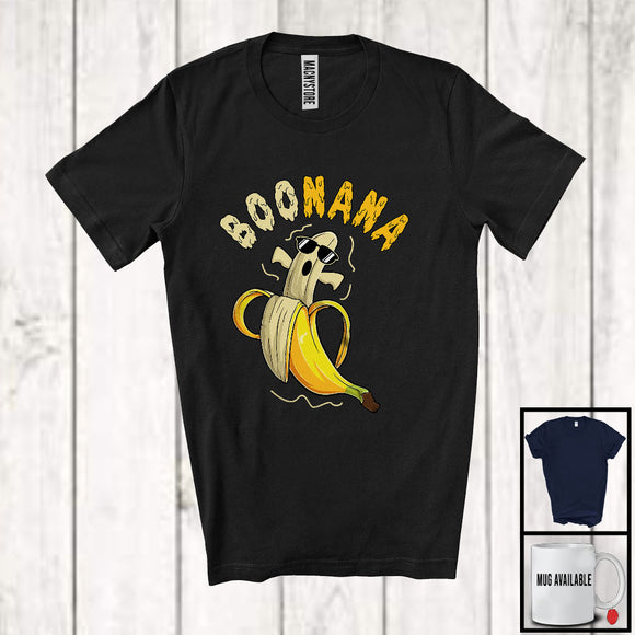 MacnyStore - Boonana; Sarcastic Halloween Costume Boo Ghost Banana Sunglasses; Fruit Vegan Group T-Shirt