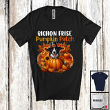 MacnyStore - Border Collie Pumpkin Patch; Lovely Thanksgiving Dog In Pumpkin; Fall Leaves Flowers T-Shirt