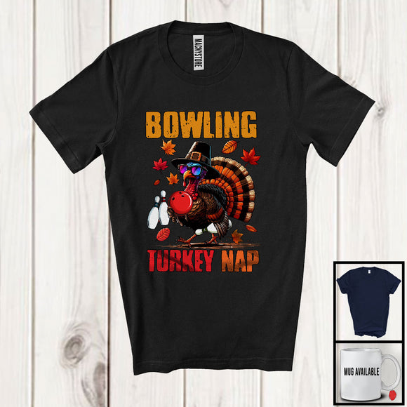 MacnyStore - Bowling Turkey Nap; Sarcastic Thanksgiving Turkey Sunglasses Playing Bowling; Sport Player T-Shirt