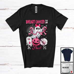 MacnyStore - Breast Cancer Is Boo Sheet, Humorous Halloween Ghost Pink Ribbon, Breast Cancer Awareness T-Shirt