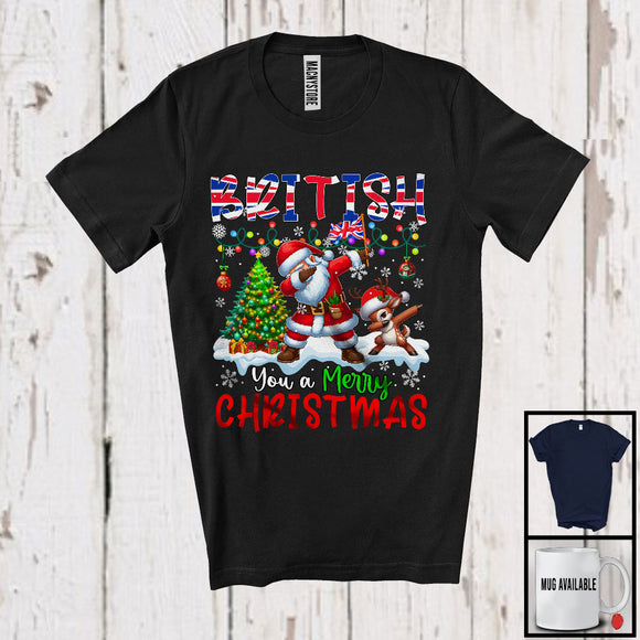 MacnyStore - British You A Merry Christmas; Humorous X-mas Dabbing British Flag Proud; Family Group T-Shirt