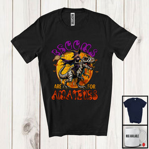 MacnyStore - Brooms Are For Amateurs, Sarcastic Halloween Witch Riding T-Rex Lover, Family Group T-Shirt
